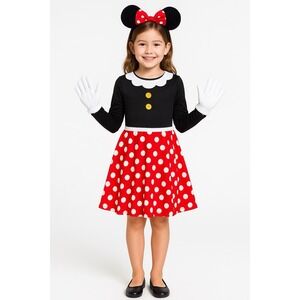 Tipsy Elves Girls Mouse Costume Dress XL Red White Poka Dot Minnie Inspired‎ NWT
